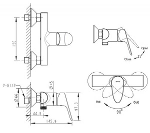 Смеситель для душа Bravat Drop-D F948162C-01