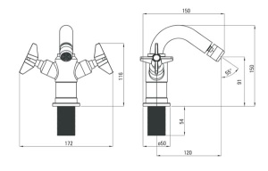 Смеситель для биде Deante Temisto BQT 031D