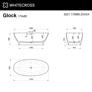Ванна из искусственного камня Whitecross Glock RAL матовый Solid Surface
