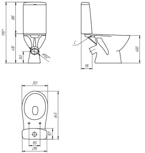 Напольный унитаз Cersanit Flavis 64288, белый
