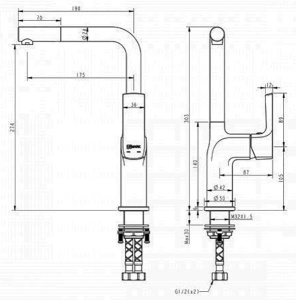 Смеситель для кухонной мойки Lemark Ursus LM7205BL / LM7205BLR, черный, золото