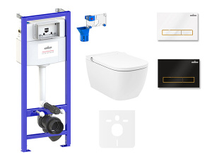 Комплект инсталляции 7 в 1 Lavinia Boho Relfix Smart V-Clean 87561138 / 87561139, матовый черный ,  золотой глянец