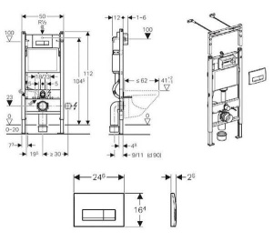 Инсталляция для унитаза Geberit Duofix + панель смыва Delta 51, белый