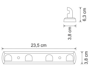 Планка с крючками Wasserkraft Kammel K-8374WHITE