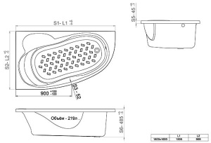 Гидромассажная ванна Triton Николь релакс Flat, 160х100
