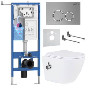 Комплект инсталляции 6 в 1 Roxen StounFix Dual Fresh 932494 с аромадозатором, сатин (хром матовый)
