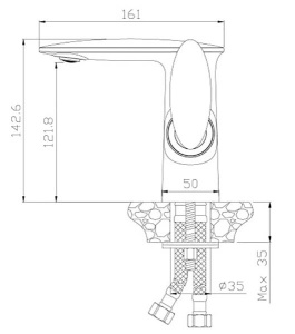 Смеситель для умывальника Rossinka Silvermix RS30-11B