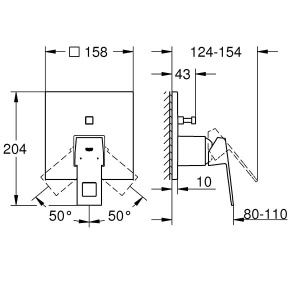 Смеситель встраиваемый Grohe Eurocube 24062DC0 (2 функции)