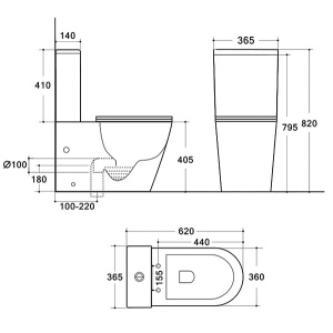 Напольный унитаз Roxen Wailet Tornado 600175-01 Rimless Soft Close, белый