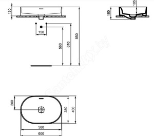 Умывальник Ideal Standard Strada II Oval Vessel T360401