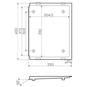 Крыло для мойки Omoikiri RE-01-IN / LG / GB съемное, 33х43, нержавеющая сталь