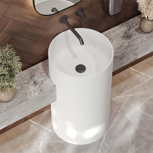 Умывальник Belux Осло 2 450x850 белый матовый Solid Surface напольный