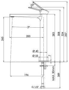 Смеситель для умывальника Remer Slash SL11LNO