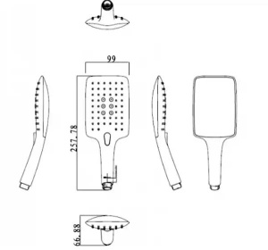Душевая лейка Bravat SQUARE P70143CP-RUS