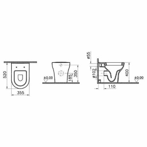 Приставной унитаз Vitra Zentrum 5788B003-0075, белый