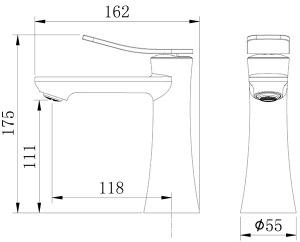 Смеситель для умывальника Grossman Advans 510.K35.09.320