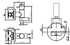 Смеситель для биде Bravat Eler D9137CP-RUS с гигиеническим душем