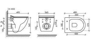 Комплект инсталляции 4 в 1 CeramicaNova Metropol CN4002MB-1001CH-1000