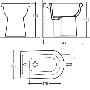 Напольное биде Керамин Ареццо