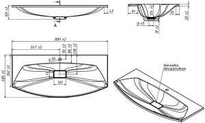 Умывальник Belux Ганновер Г-1100 белый матовый Solid Surface
