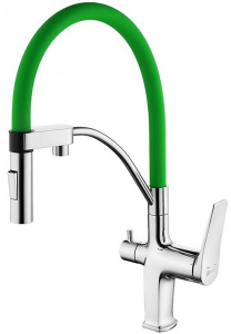 Смеситель для кухонной мойки Lemark Comfort LM3074C-Green с подключением к системе очистки воды