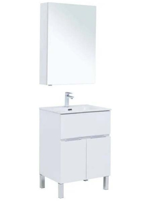 Комплект мебели Aquanet Алвита new 60 / 70 1 ящик 2 двери белый матовый