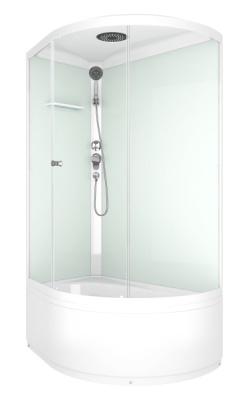 Душевая кабина Domani-Spa Simple 128 high белая прозрачная