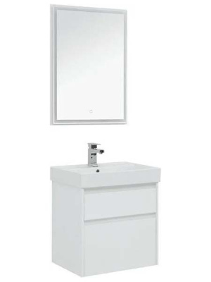 Комплект мебели Aquanet Nova Lite 60 / 75 / 85 / 100 2 ящика белый глянец