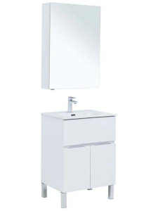 Комплект мебели Aquanet Алвита new 60 / 70 1 ящик 2 двери белый матовый