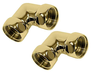 Комплект угловых американок 1"x3/4" Г/Г золото