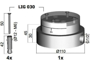База для установки напольного смесителя Paffoni Light LIG031NO