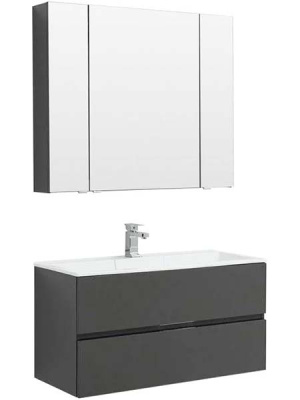 Комплект мебели Aquanet Алвита 90 / 100 серый антрацит