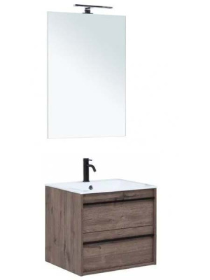 Комплект мебели Aquanet Lino 60 / 70 / 80 / 90 дуб веллингтон зеркало белый матовый