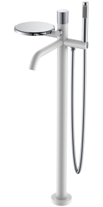 Смеситель для ванны Boheme Stick 129-WCR.2 White Touch Chrome напольный