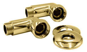 Комплект угловых американок 1"x1" Г/Ш золото