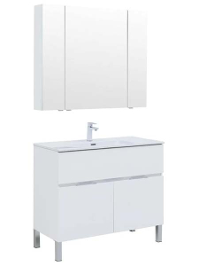 Комплект мебели Aquanet Алвита new 90 / 100 1 ящик 2 двери белый матовый