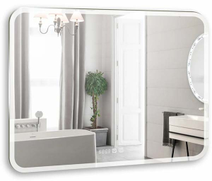 Зеркало Silver Mirrors Стив с подогревом и часами