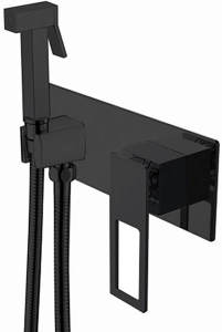 Смеситель встраиваемый Boheme Q 147-BB Black с гигиеническим душем