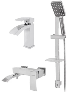 Набор смесителей Grocenberg GB1007 белый / хром 3 в 1