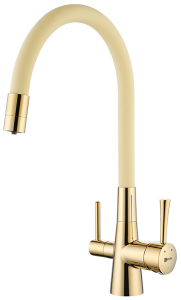 Смеситель для кухонной мойки Lemark Comfort LM3075G-Beige с подключением к системе очистки воды