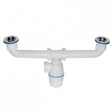 Сифон "Орио" А-50092 двойной с переливом (гран.мойки) (Россия)