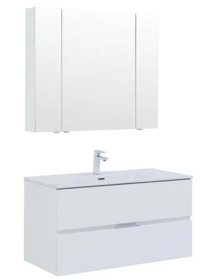 Комплект мебели Aquanet Алвита new 90 / 100 2 ящика белый матовый