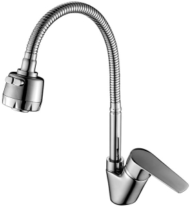Смеситель для кухонной мойки Rossinka S35-26 с гибким изливом