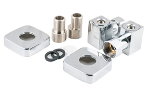 Комплект угловых американок для полотенцесушителей Stinox квадратных 3/4"х1/2" Г/Ш
