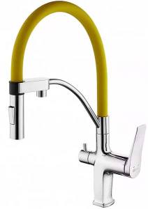 Смеситель для кухонной мойки Lemark Comfort LM3074C-Yellow с подключением к системе очистки воды