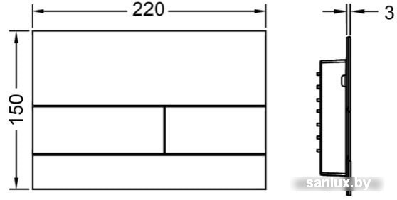 Панель смыва Tece Square II 9240840 (сатин красный позолоченный) фото 1