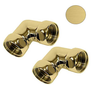 Комплект угловых американок 1"x3/4" Г/Г матовое золото