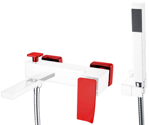 Смеситель для ванны Boheme Q 143-CRR.2 White Red