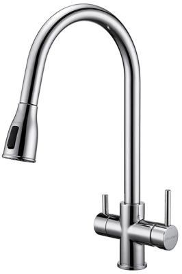 Смеситель для кухонной мойки Paulmark Lange La214212-NI(BS) / La214212-CR с подключением к фильтру воды