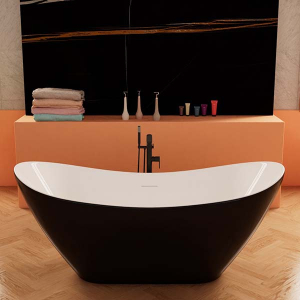 Акриловая ванна Frank F6107 White / Black, 170х75, белый, черный